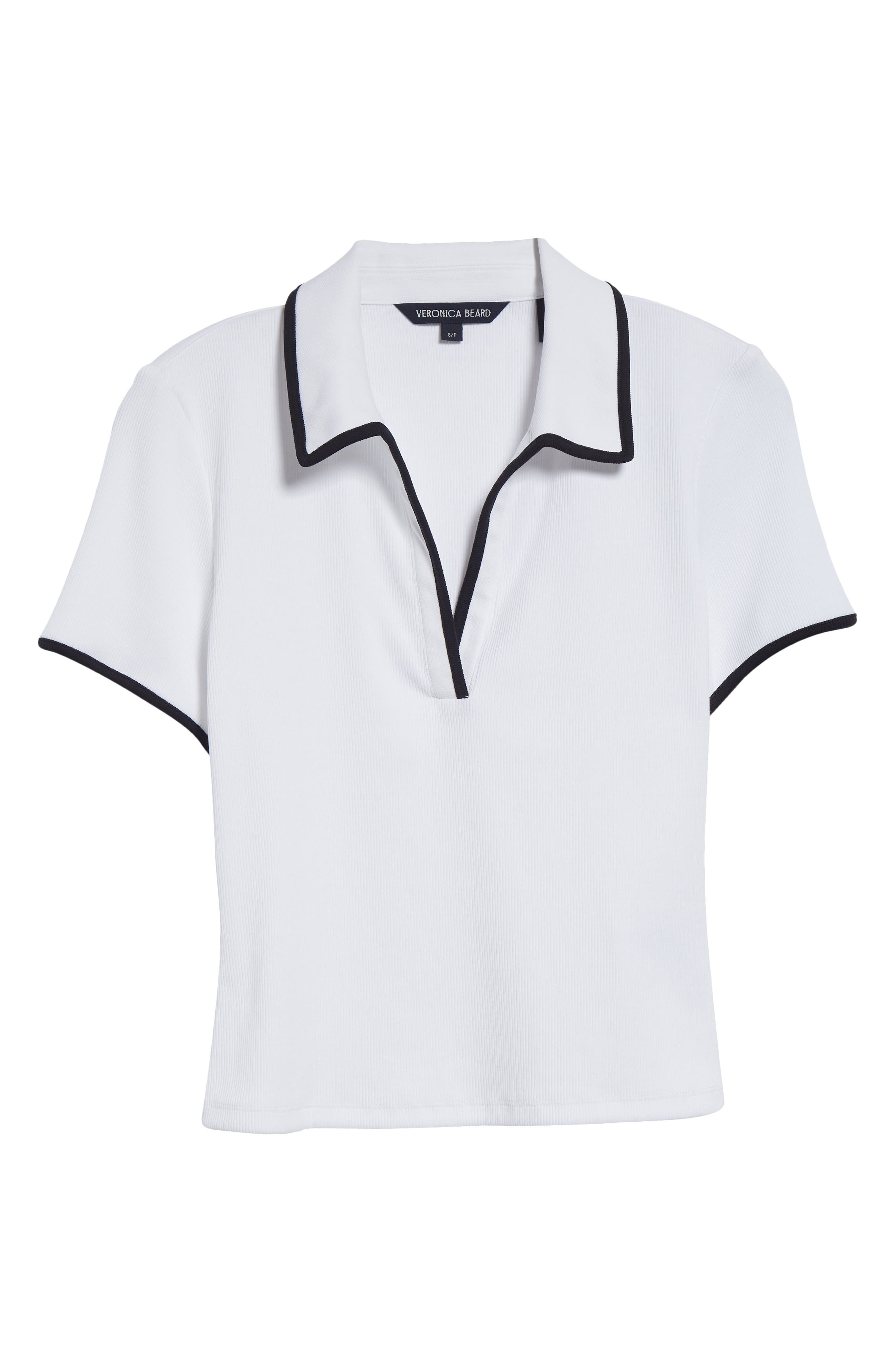 Veronica Beard Kearney Stretch Cotton Top in White at Nordstrom - 5