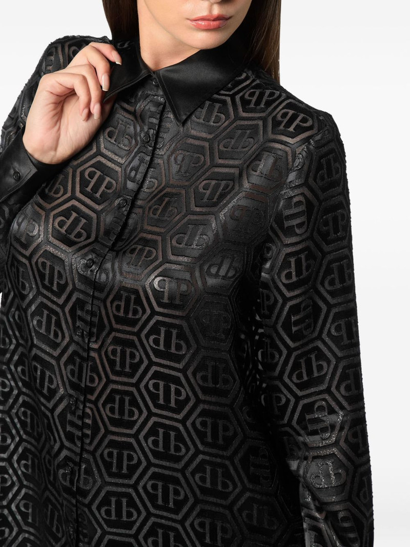 monogram-pattern shirt 4