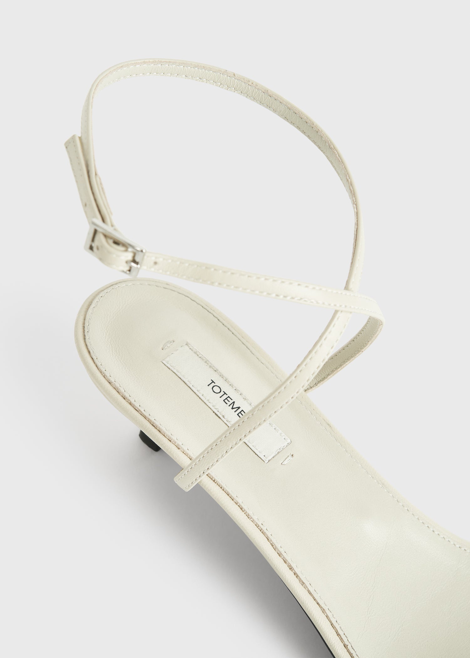 Leather crossover sandals off-white - 5