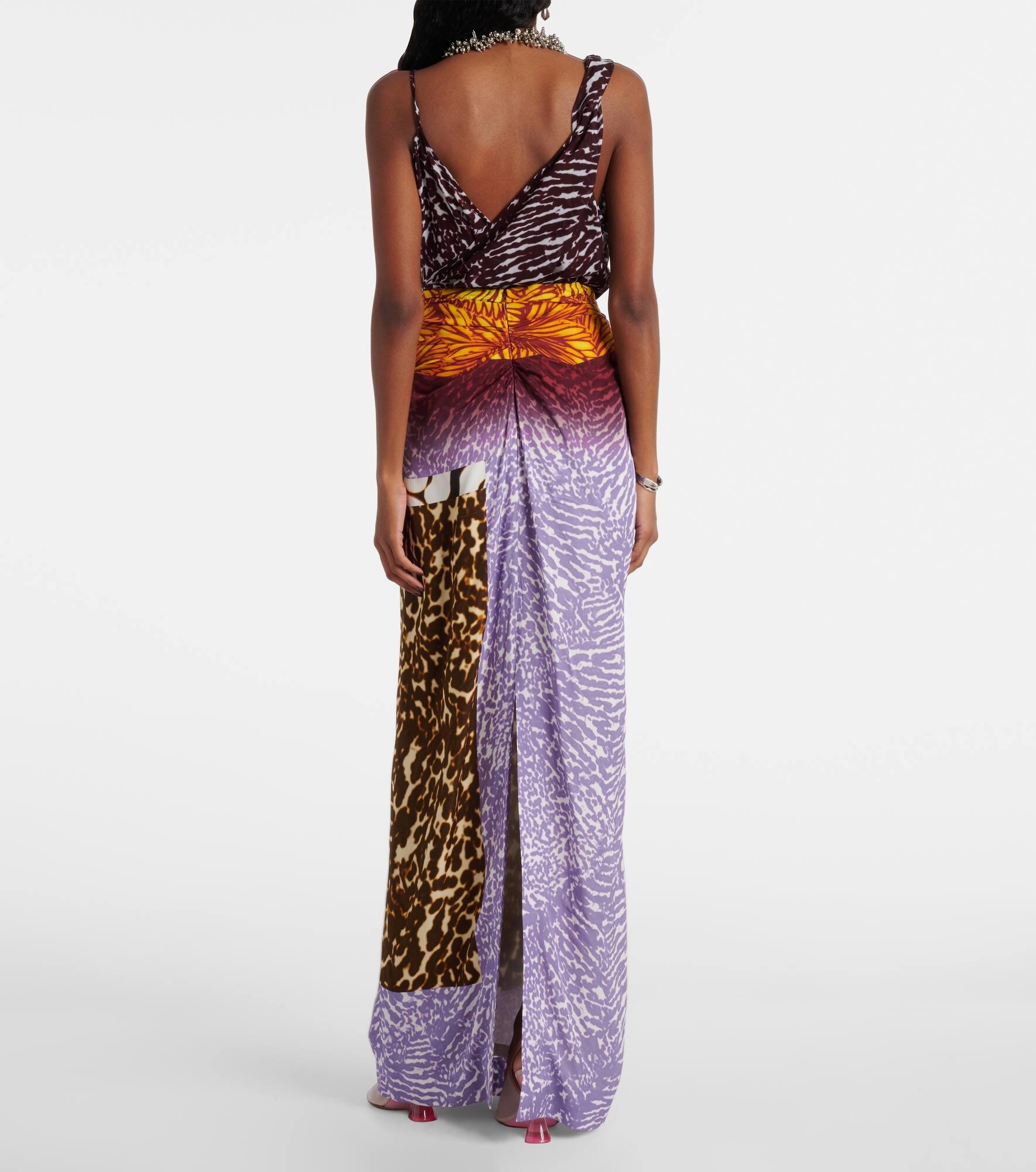 Printed silk midi skirt - 3