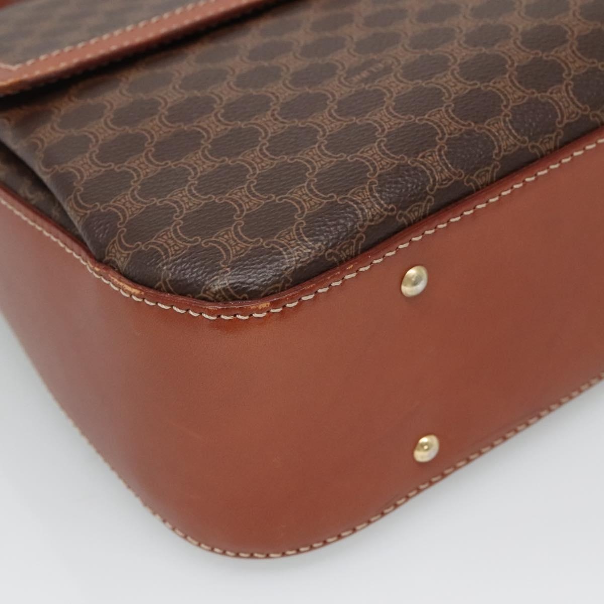 CELINE Macadam Canvas Hand Bag Pvc Leather Brown - 8