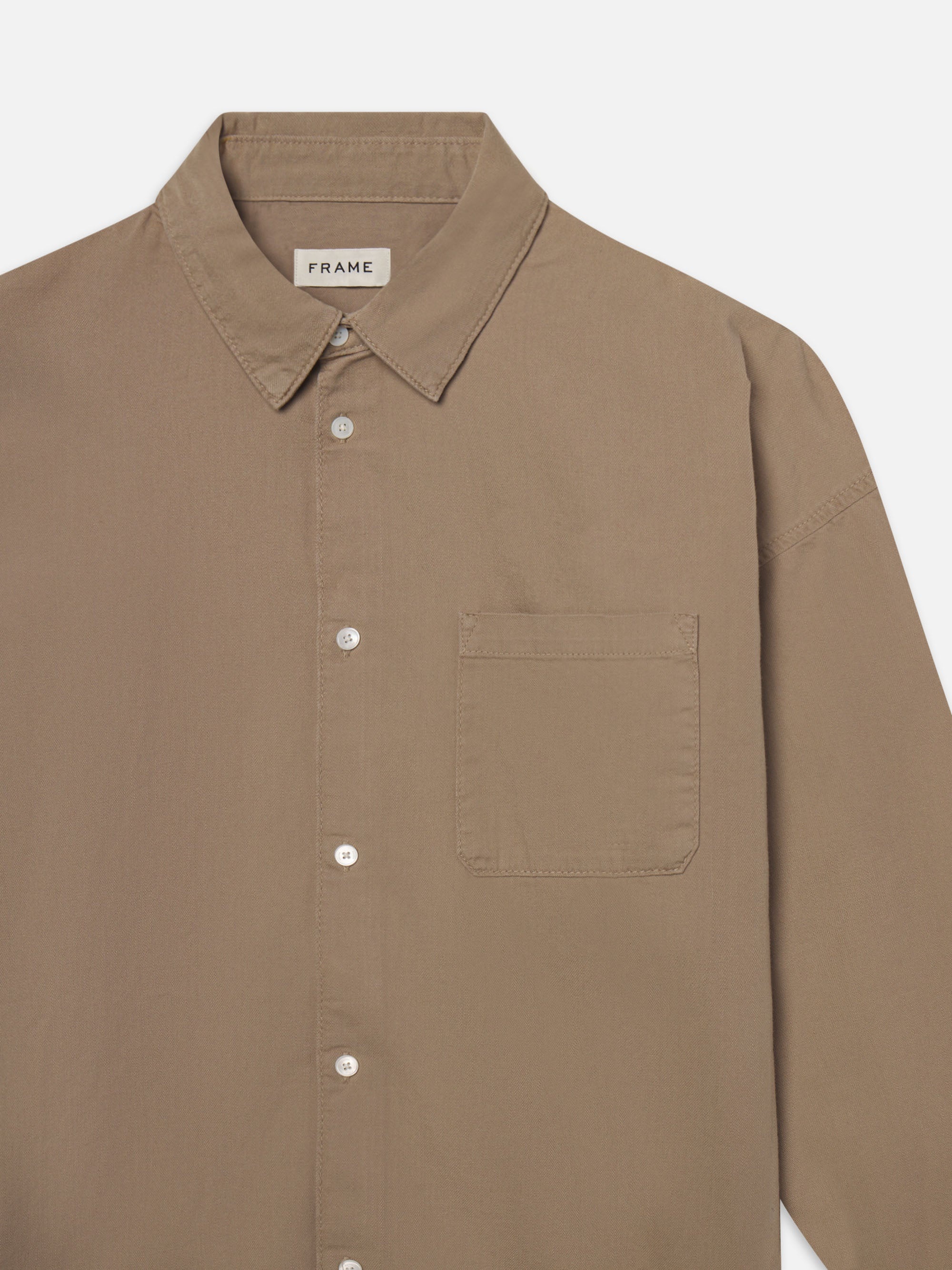 Relaxed Denim Shirt in Dusty Sage - 2