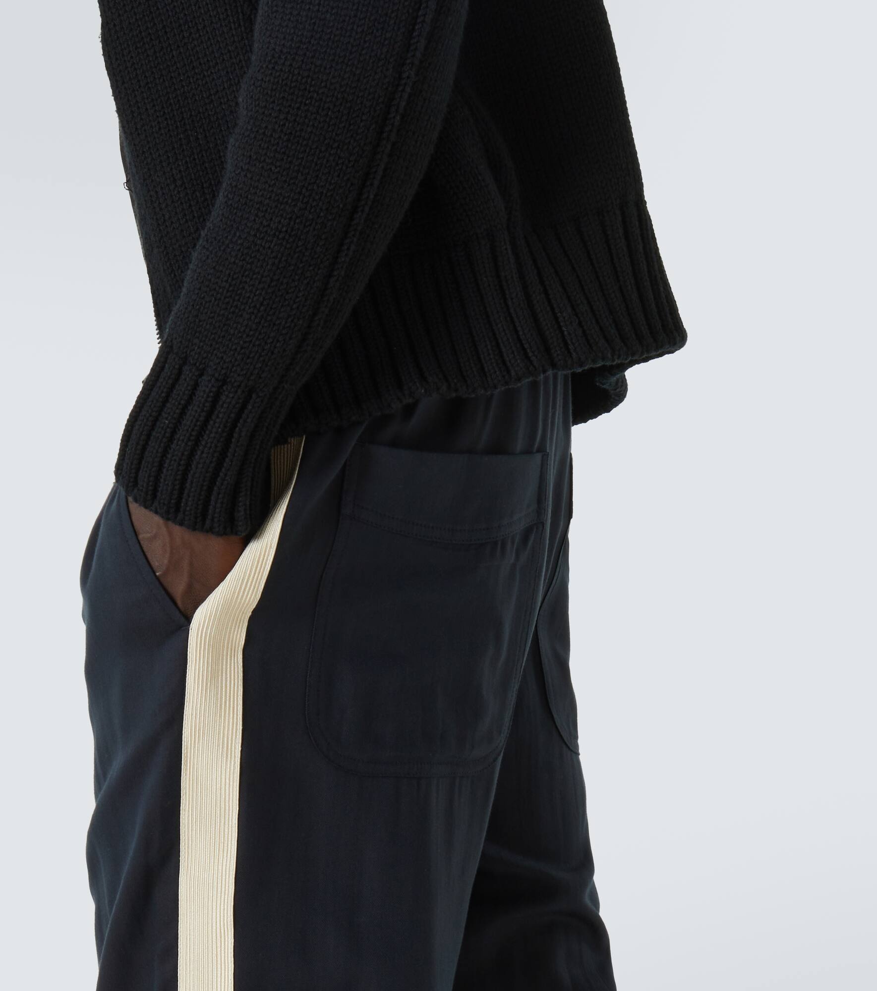 Cotton and silk twill sweatpants - 5