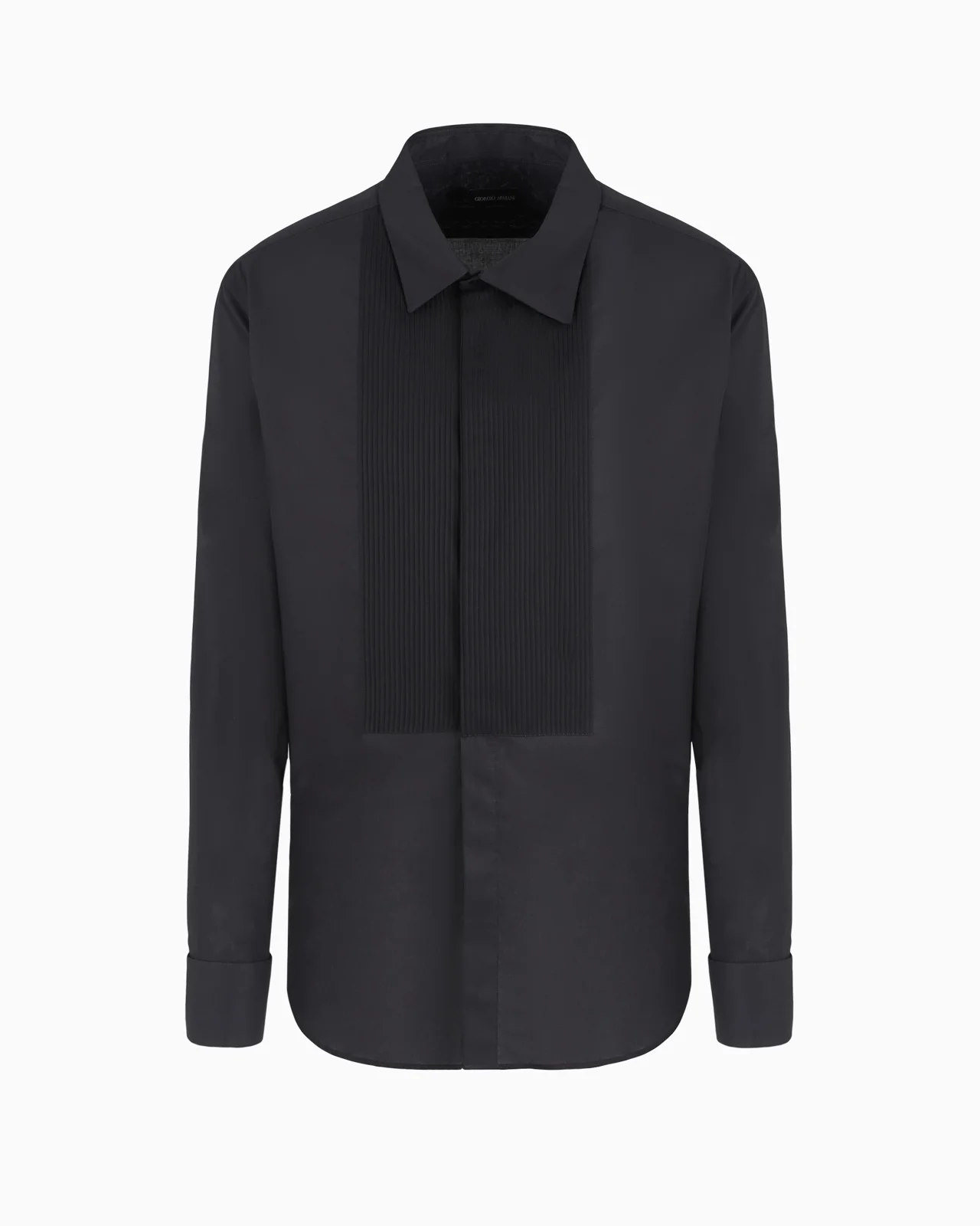 COTTON TUXEDO SHIRT WITH PLEATED DETAIL - 1