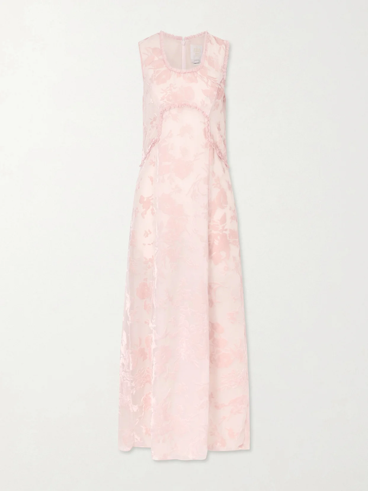 Boudoir Floral Devoré-velvet Satin Midi Dress - 1