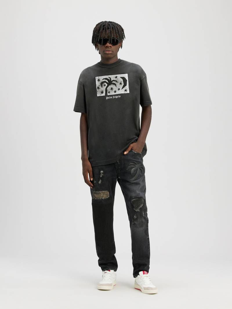 Palm Angels PATCHWORK REGULAR DENIM PANTS outlook