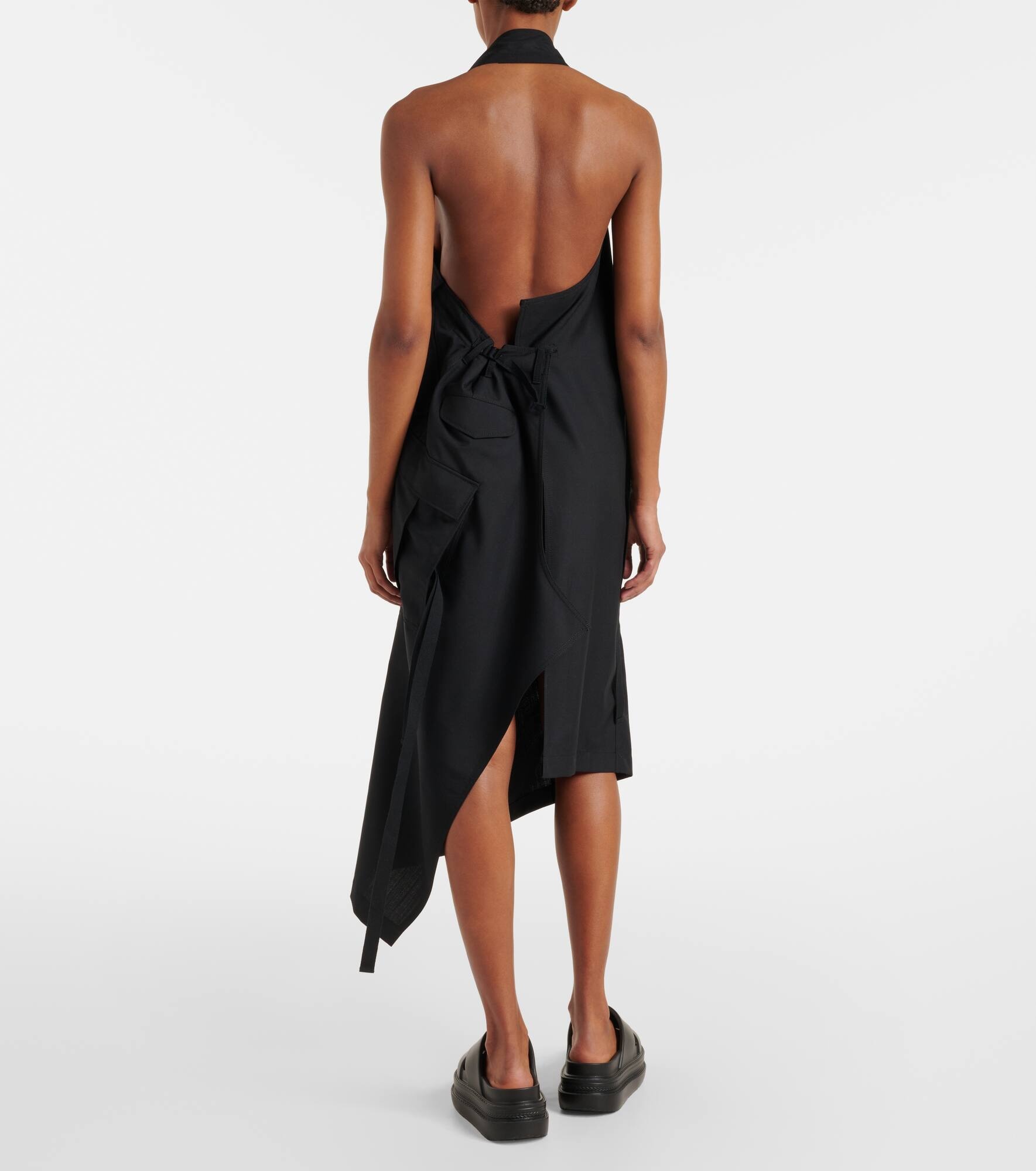 Halterneck wool midi dress - 3