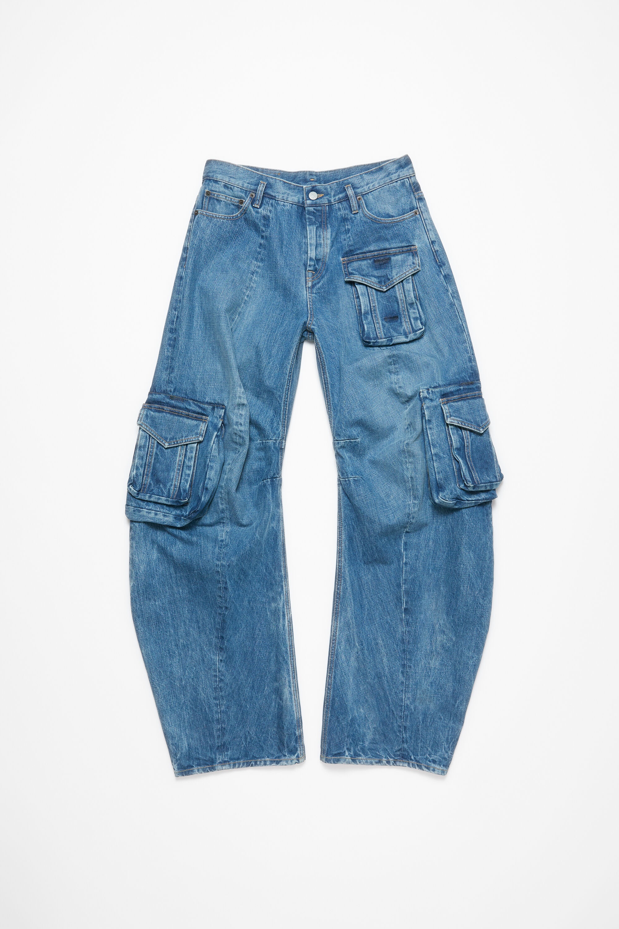 Denim cargo trousers - Mid blue - 9