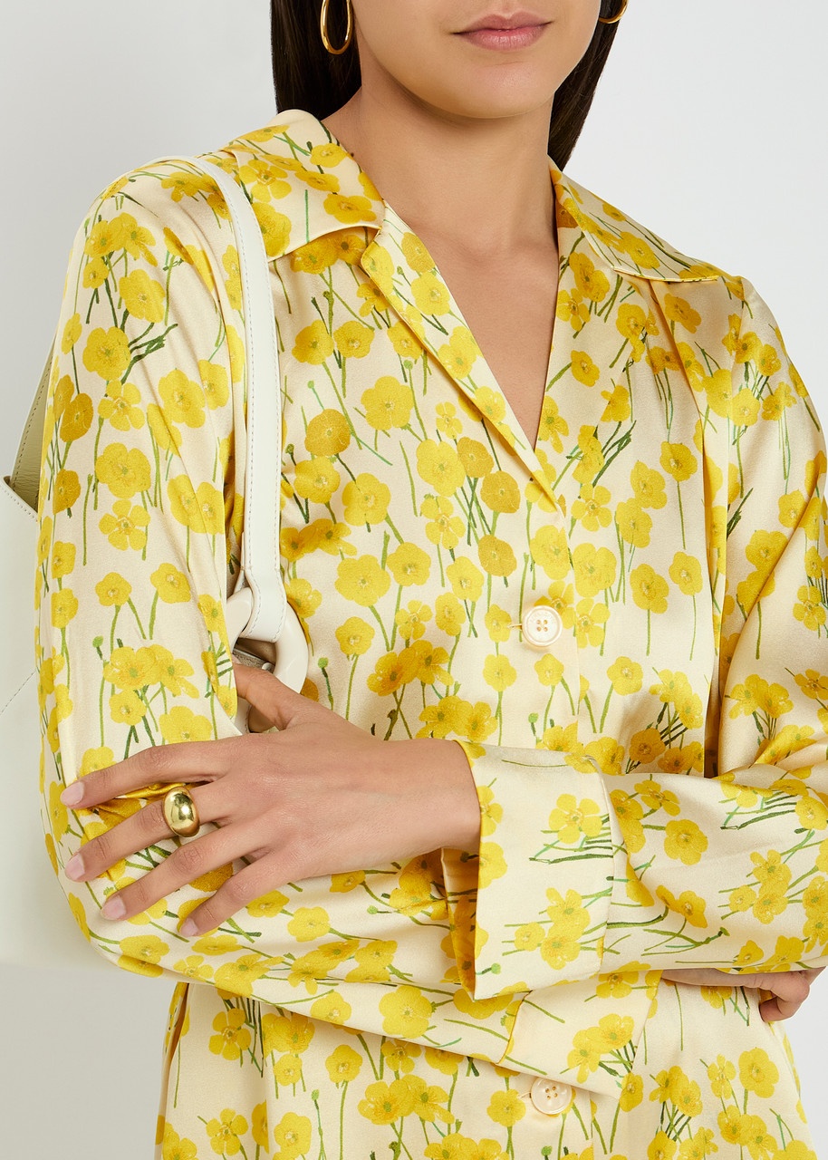 Bernadette Louis Floral-print Stretch-silk Pyjama Shirt - 5