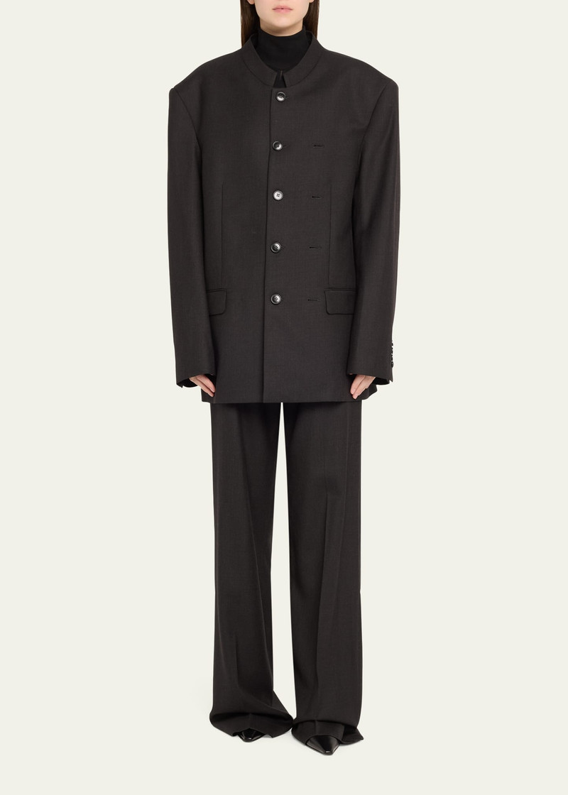 MARIE ADAM-LEENAERDT Pinched Mao Wool Jacket outlook