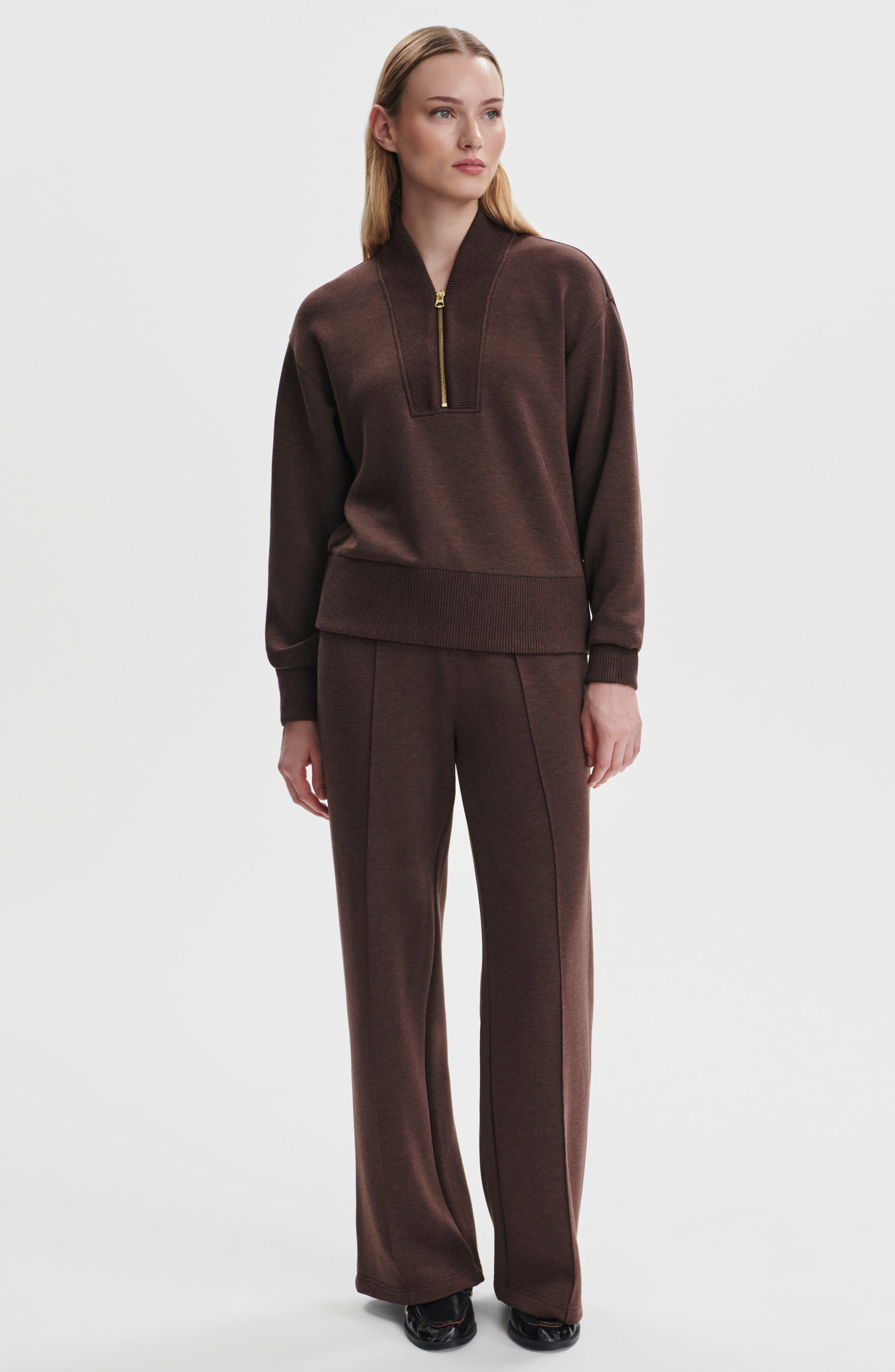 Varley Sally Half Zip Sweatshirt in Coffee Bean Marl at Nordstrom - 8