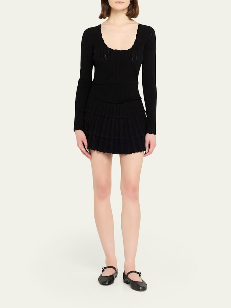 LoveShackFancy Lavender Stretch Pointelle Mini Dress outlook