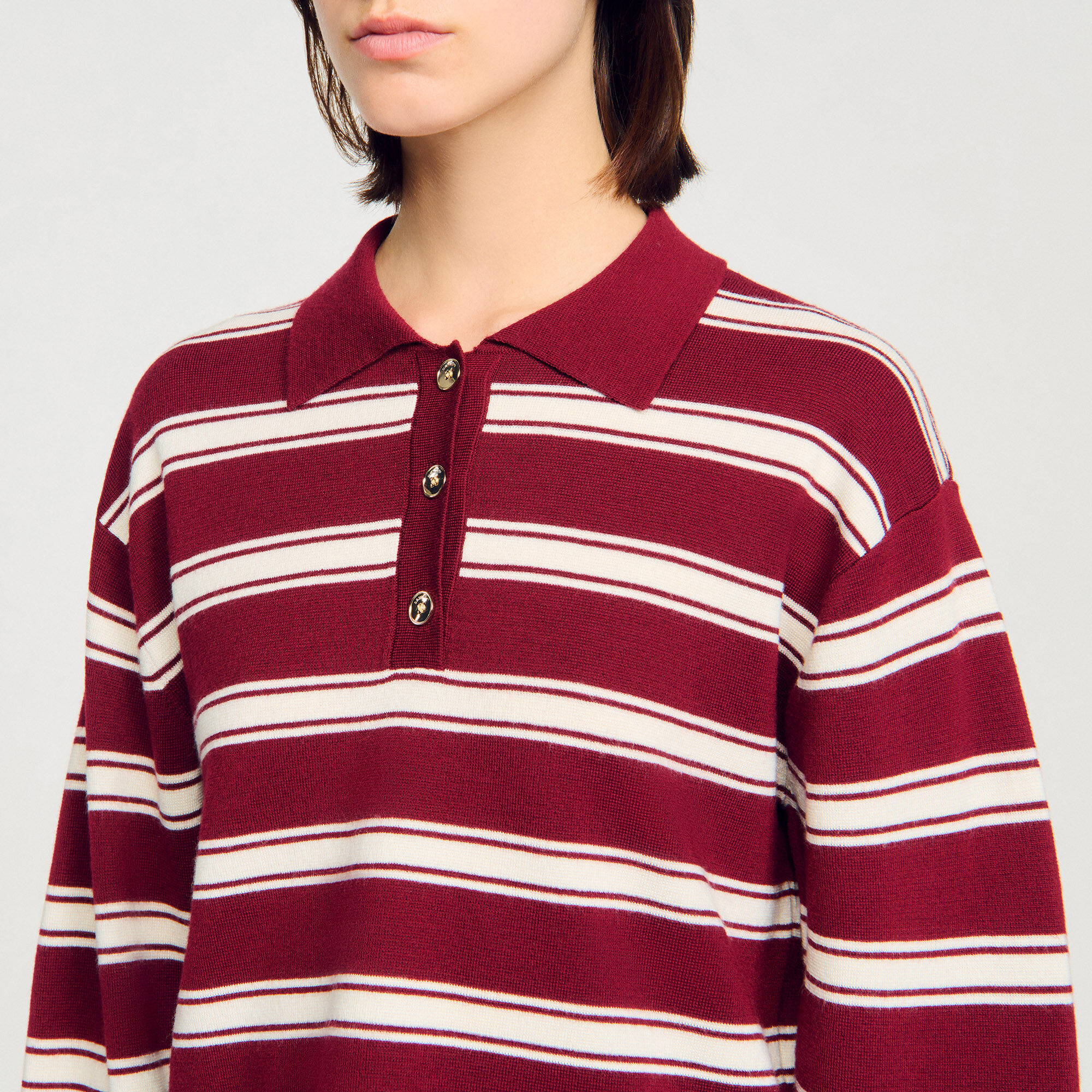 STRIPED POLO SWEATER - 3