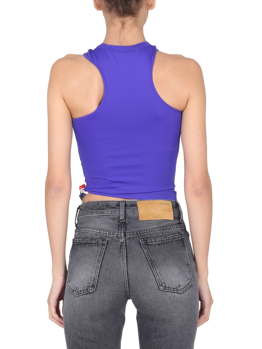 Off-White Women Top With Embossed Logo - 3