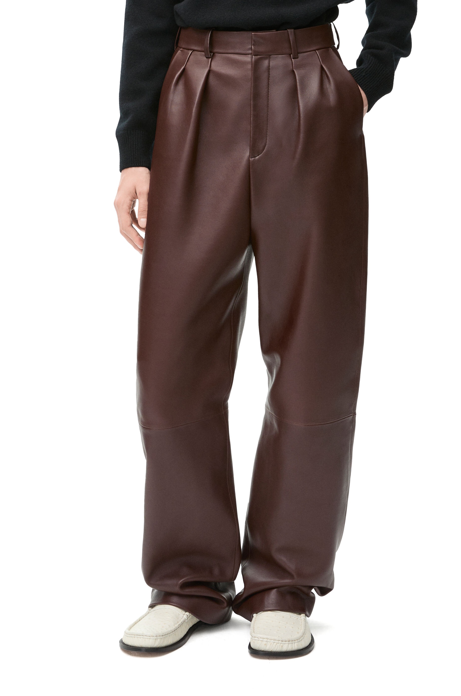 Pleated trousers in nappa lambskin - 3