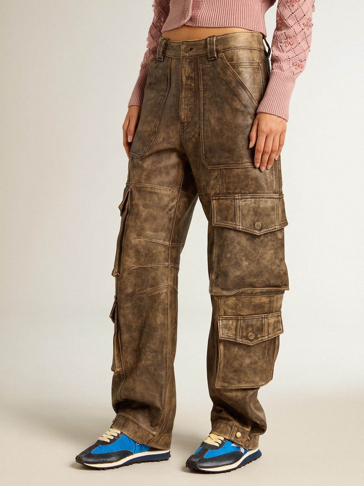 パンツ GOLDEN GOOSE Women Pants GWP01894P00160960528 Brown Women's pants in dove-gray tailored wool fabric