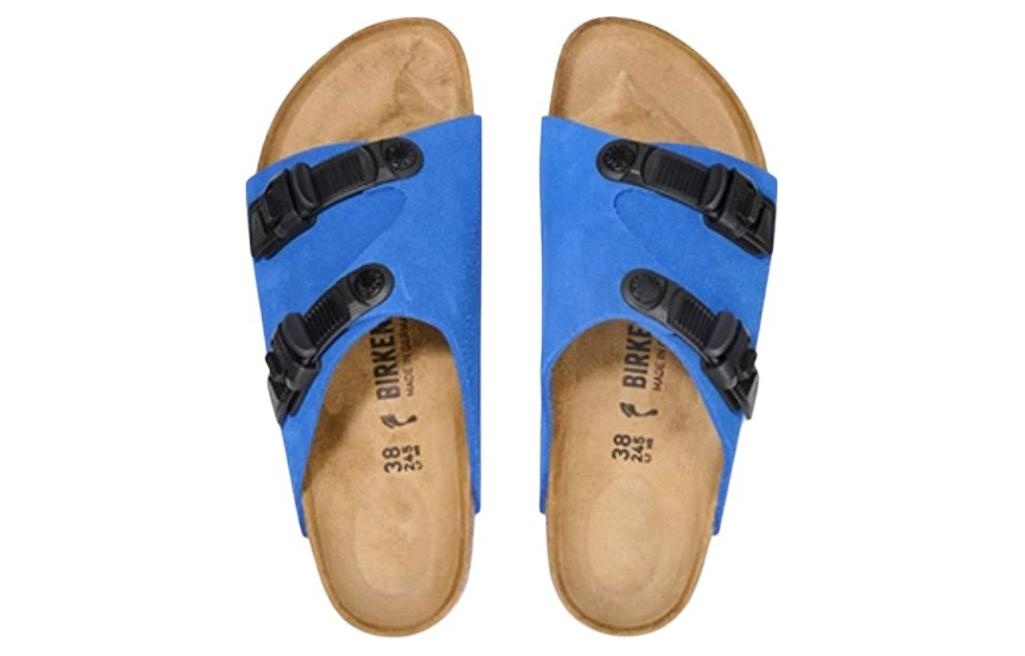 (WMNS) Birkenstock Zrich Tech Suede Leather Narrow Fit Sandals 'Blue' 1026816 - 5