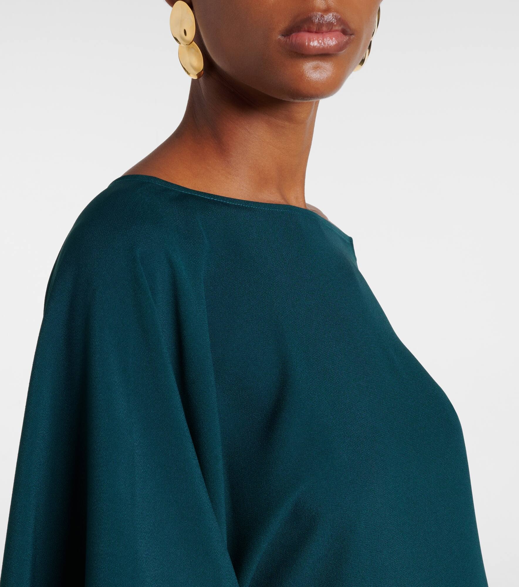 One-shoulder feathered sequined gown - 4