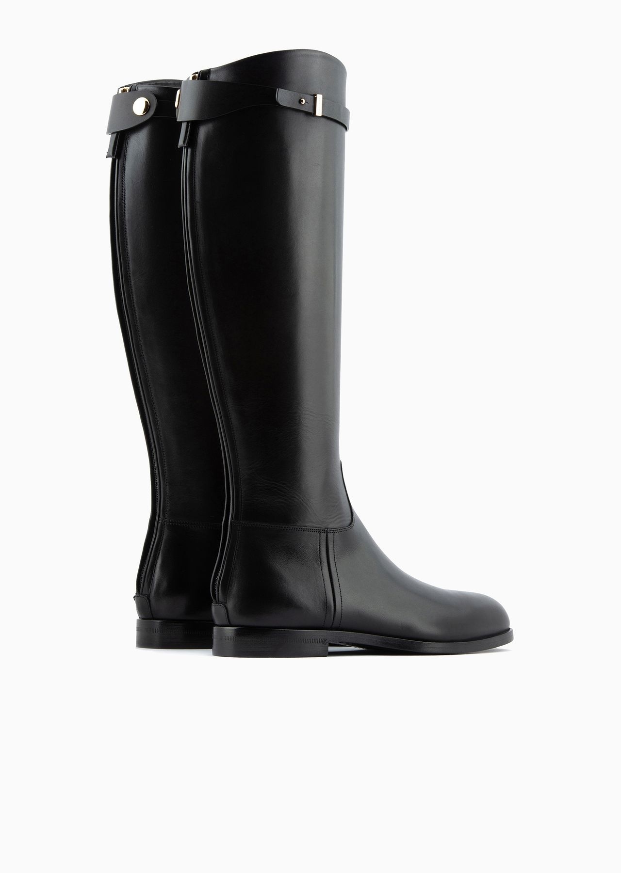 High-heeled, glossy leather boots - 3