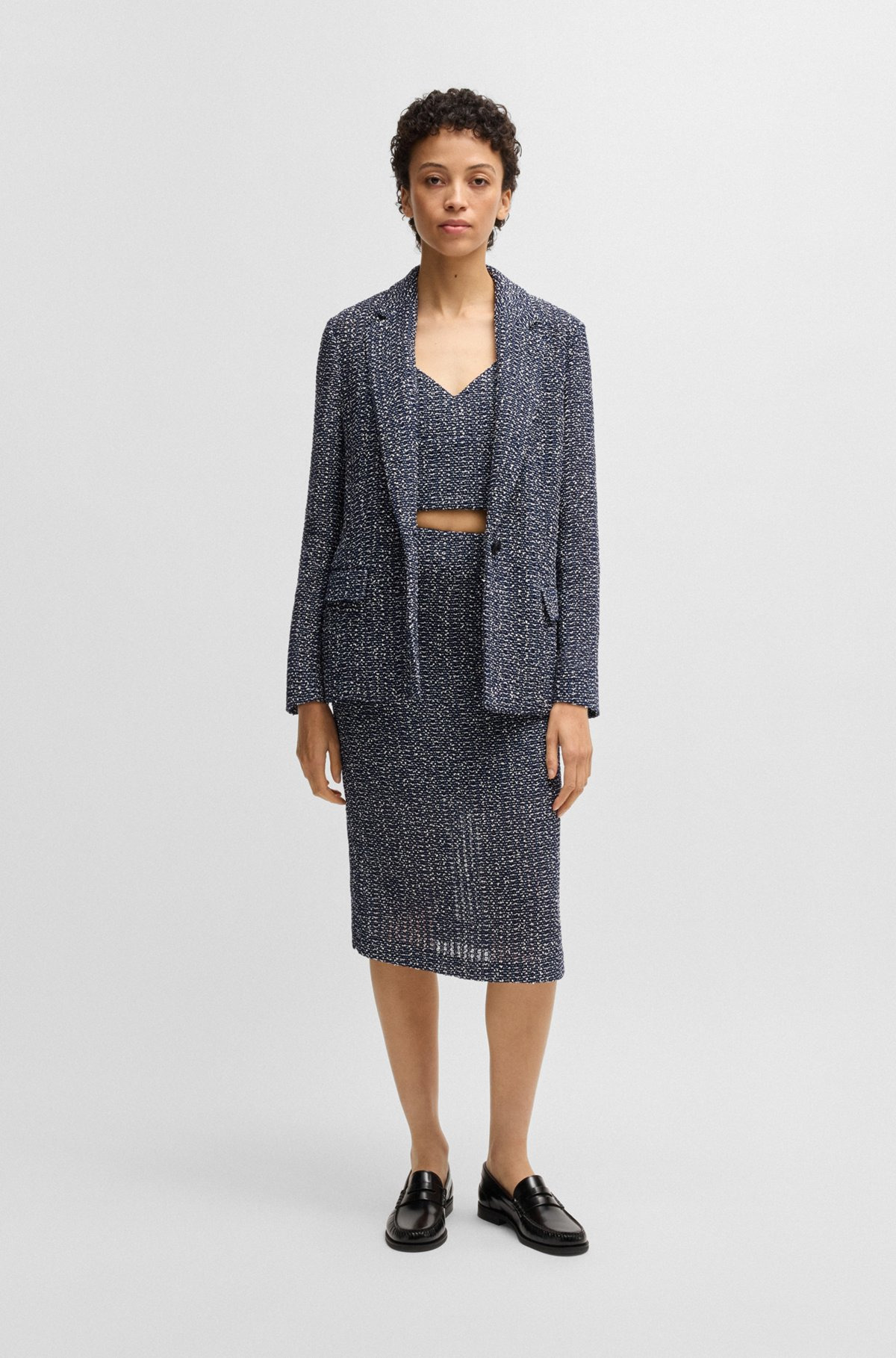 PENCIL SKIRT IN TWO-TONE CROCHET TWEED - 3