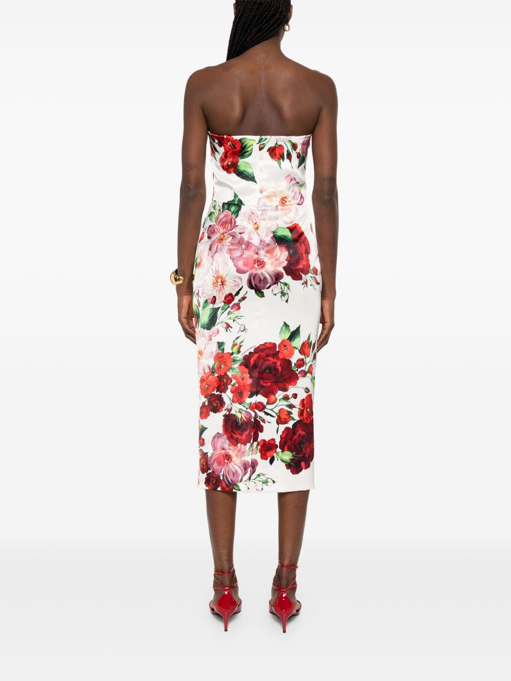 rose-print midi dress - 4
