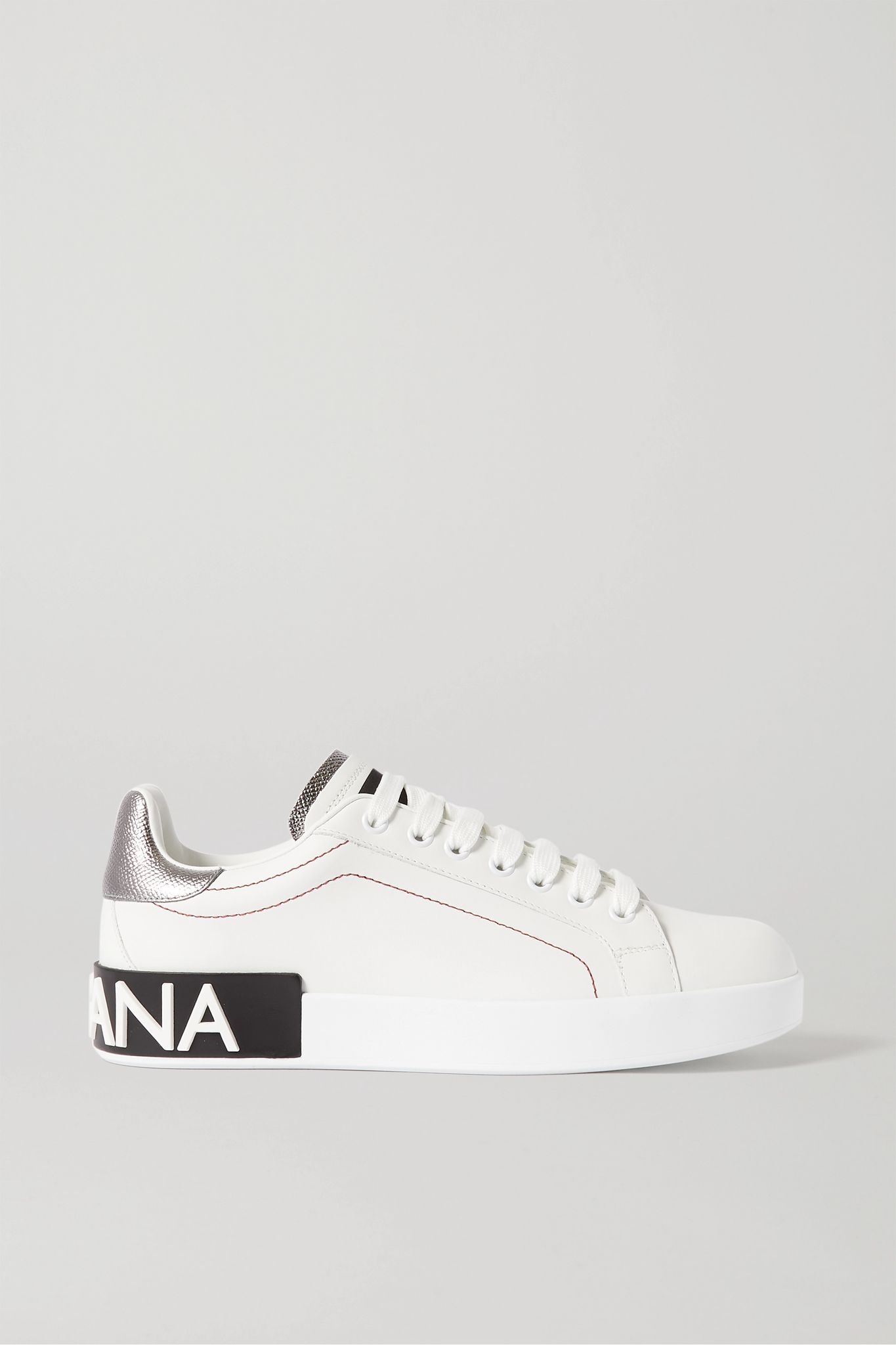 Logo-embellished leather sneakers - 1