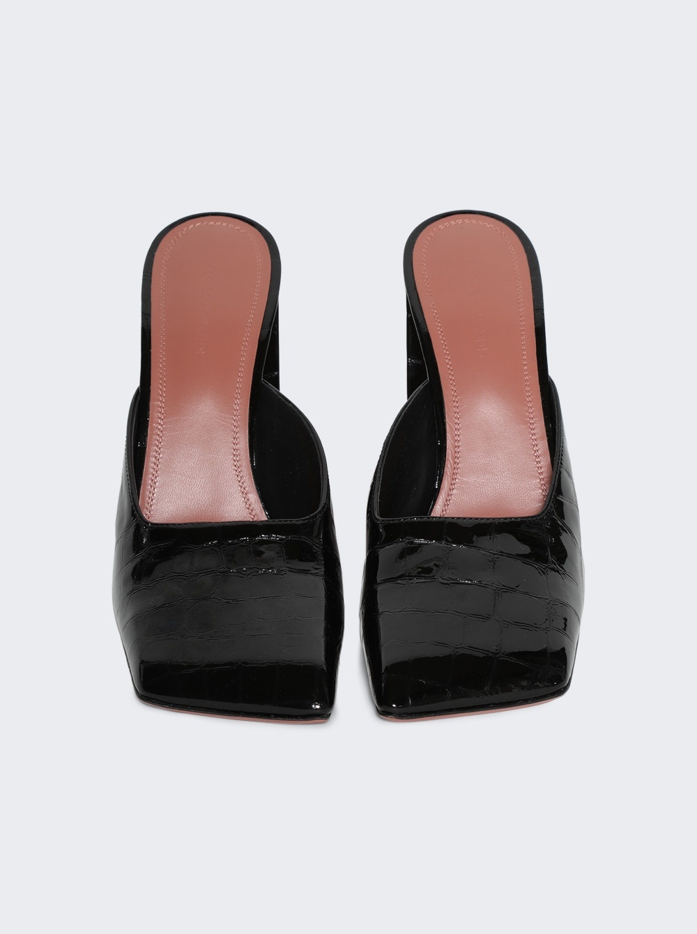 Charlotte Mules Black Patent Crocodile - 3