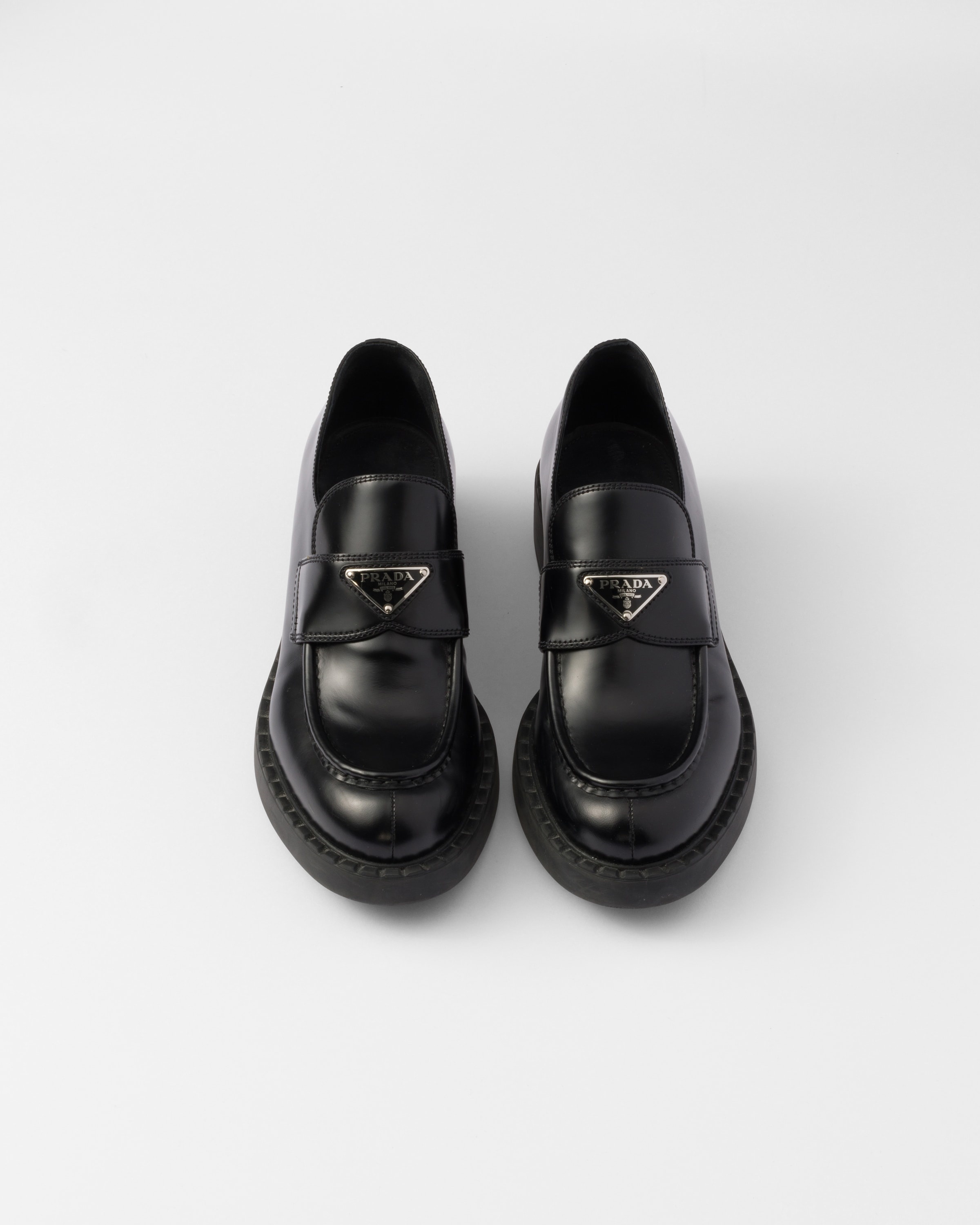 Chocolate brushed leather loafers - 3