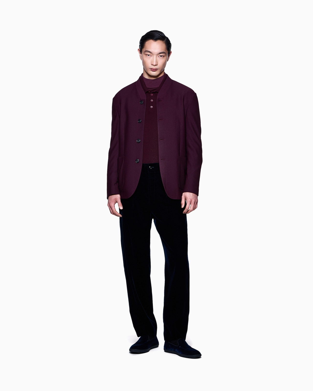 LONG-SLEEVED CASHMERE POLO SHIRT - 2