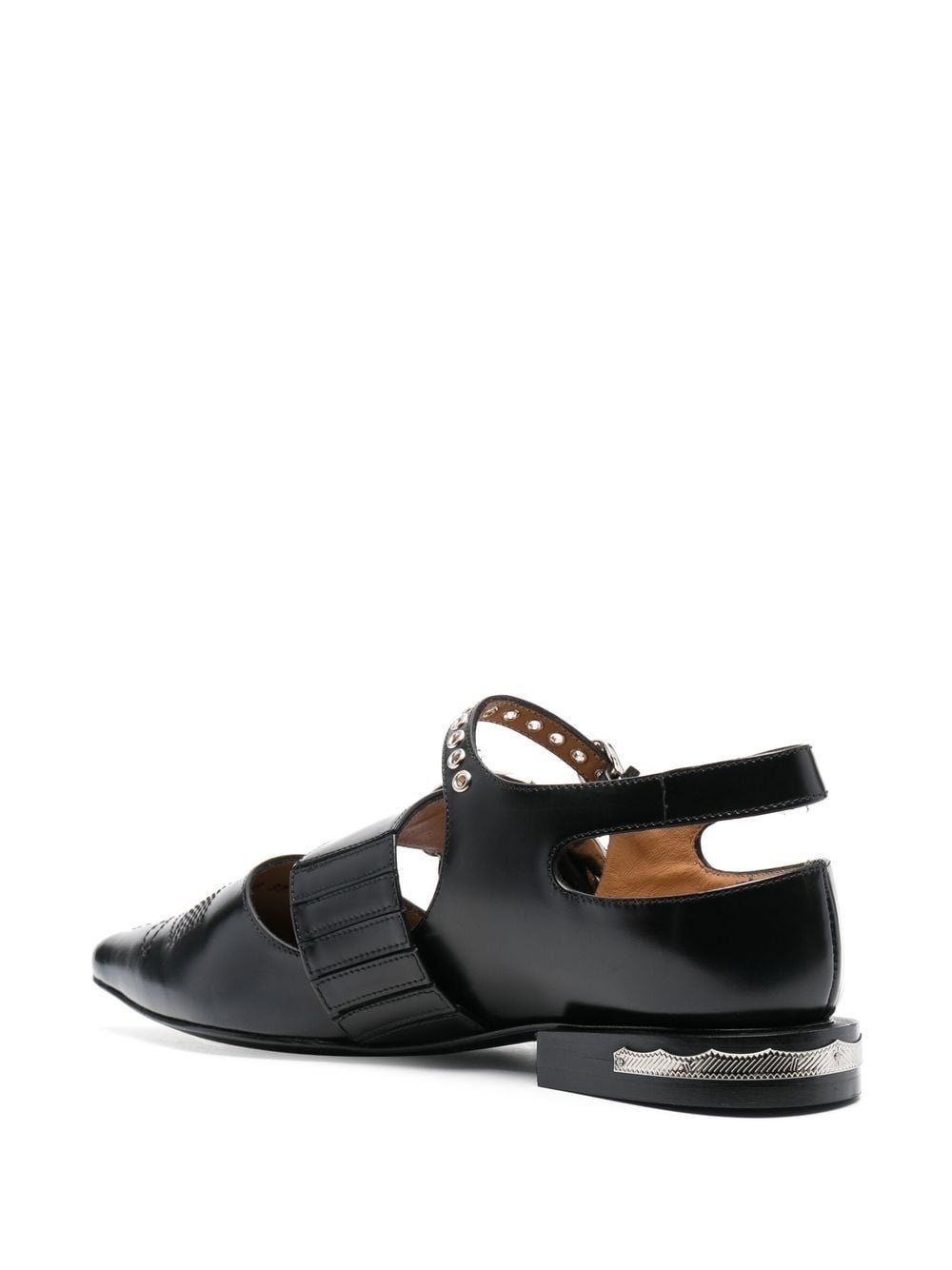 buckle-detail leather mules - 3