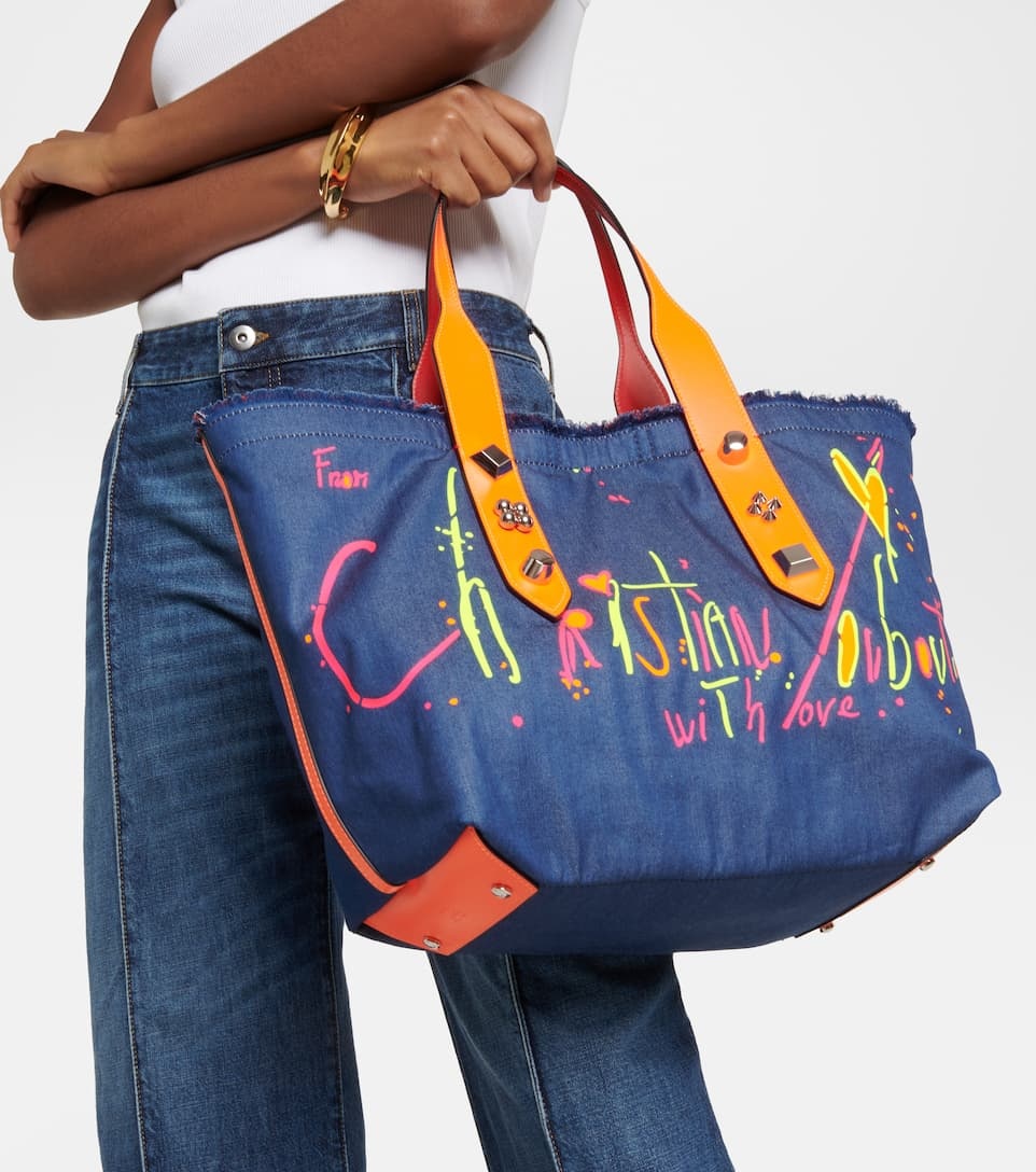 Frangibus Medium printed denim tote bag - 7