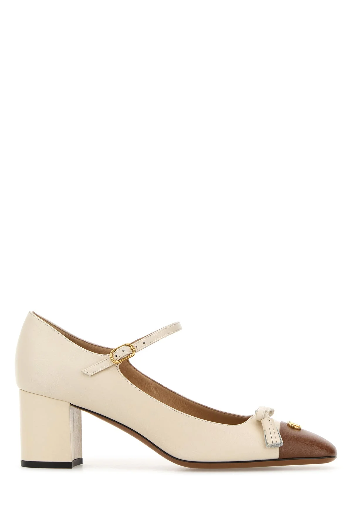 Ivory leather VLogo Signature pumps - 1