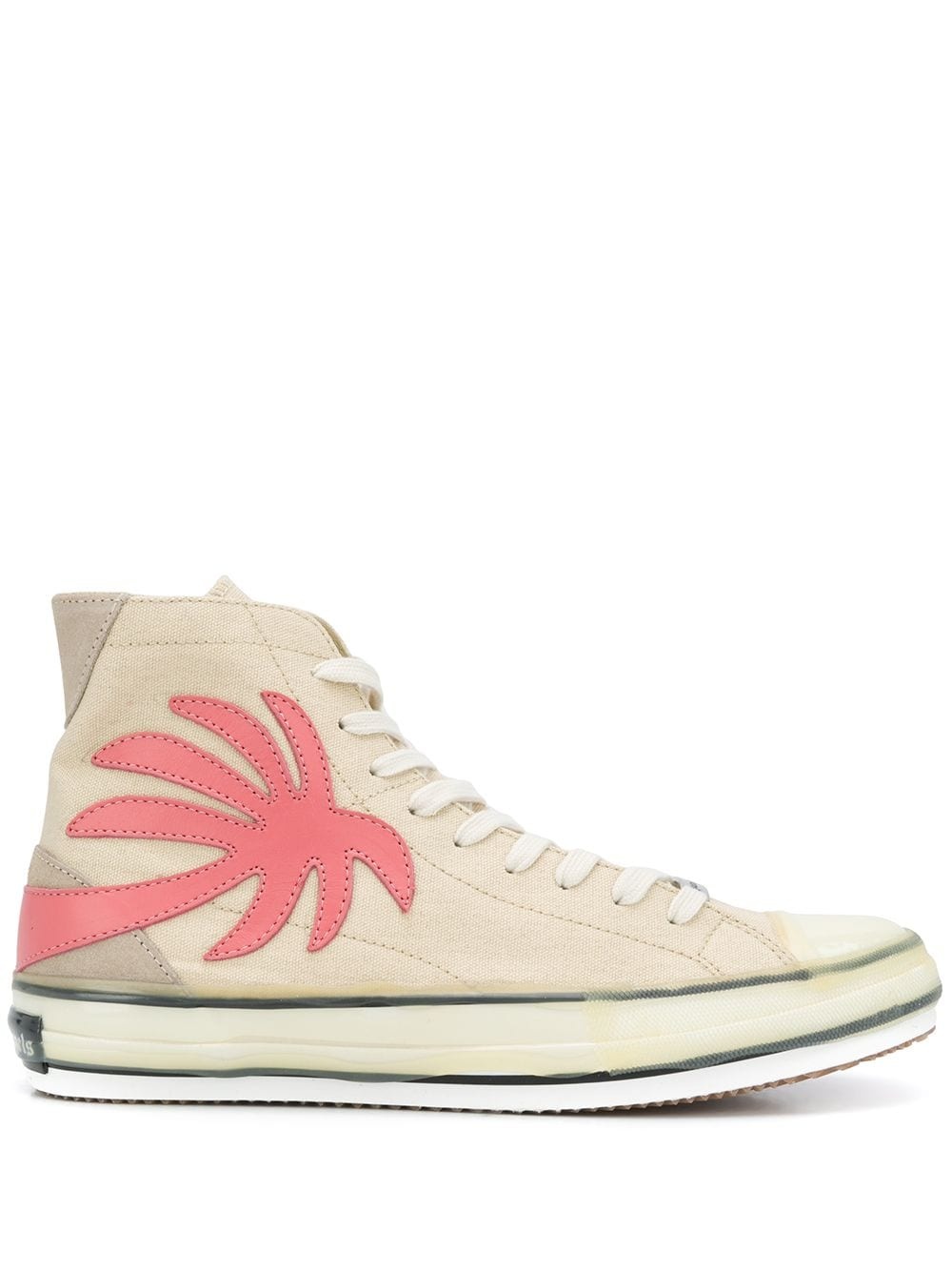 palm-patch high-top sneakers - 1