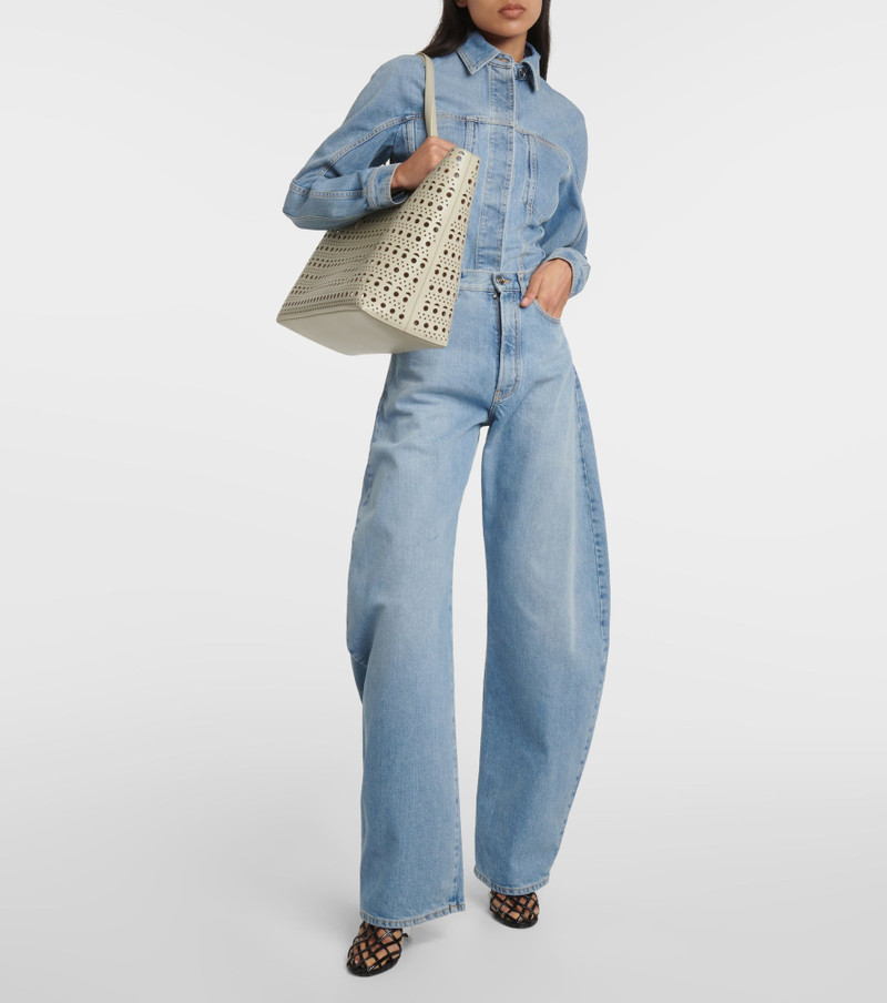 Alaïa Mina 44 Vienne Wave leather tote bag outlook