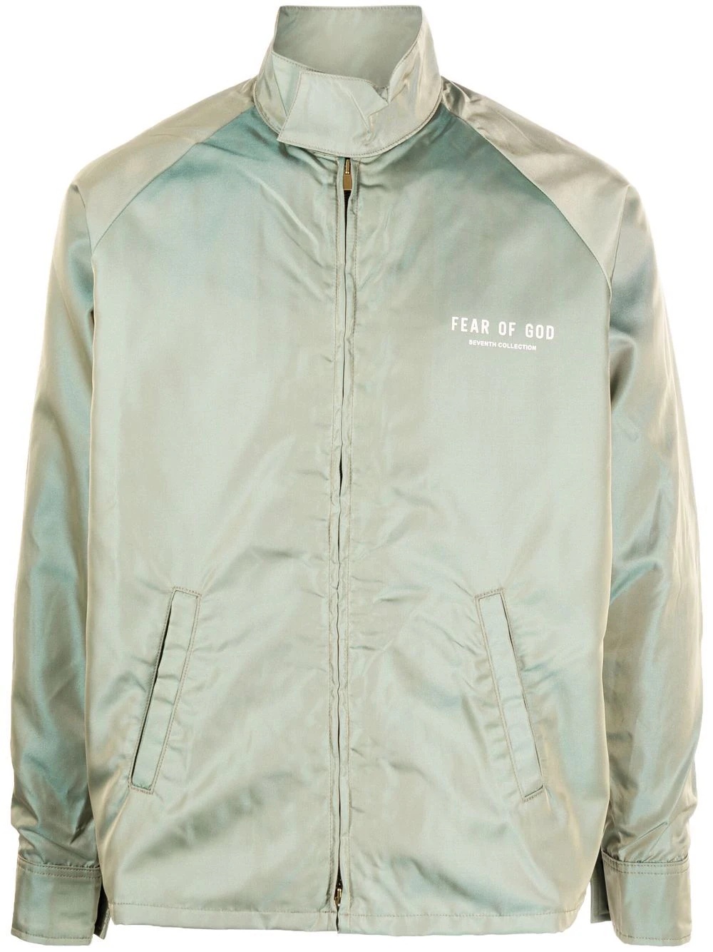 iridescent zip-up bomber jacket - 1