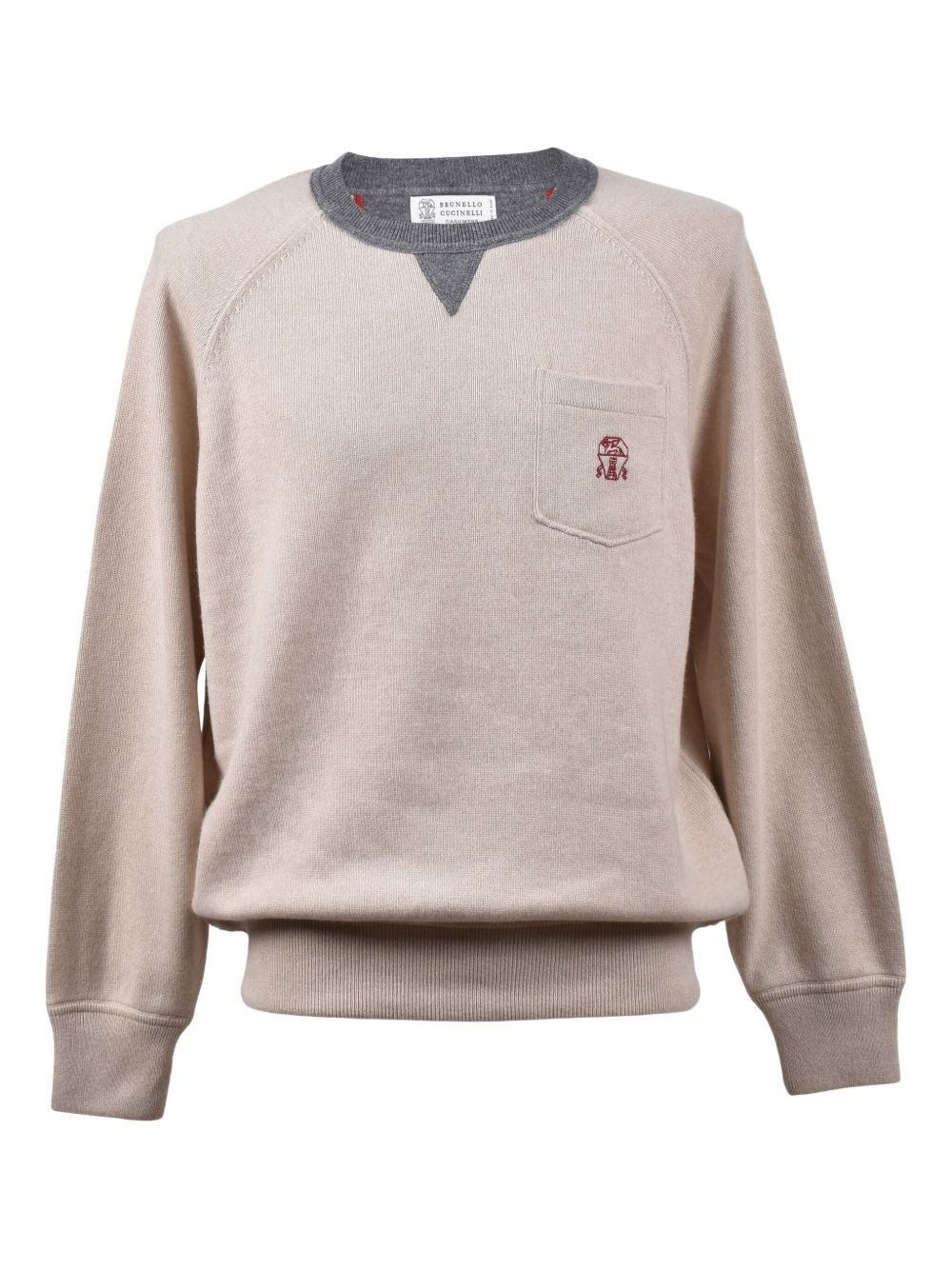 logo-embroidered raglan-sleeve sweater - 1