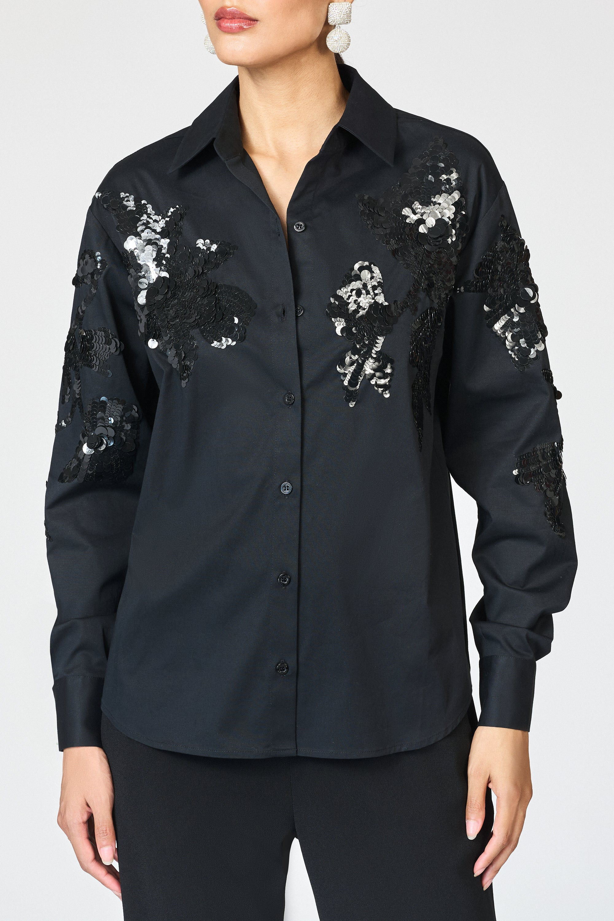 EMBELLISHED PARADISO TOP - BLACK - 2