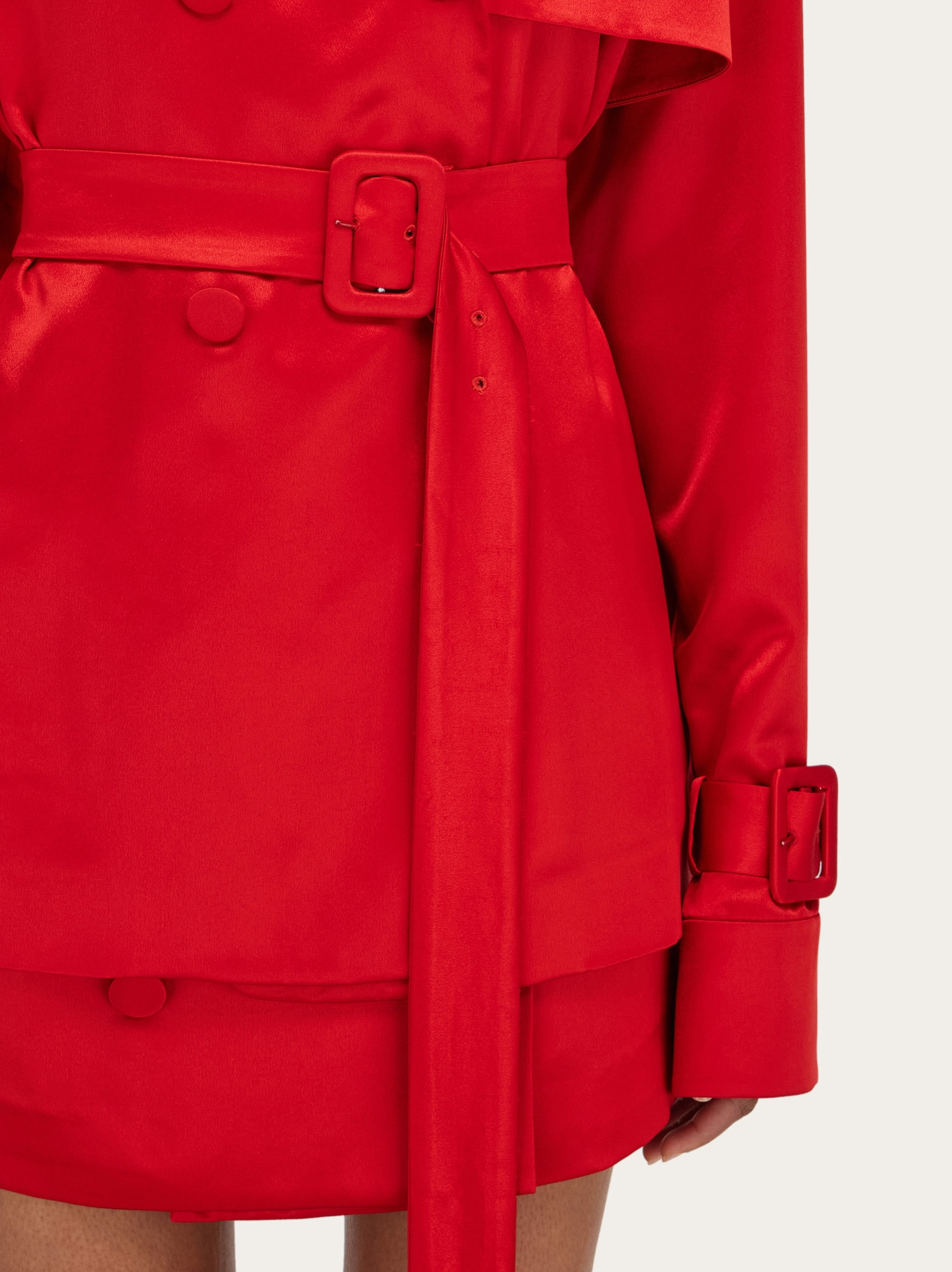 Short satin trench - 7