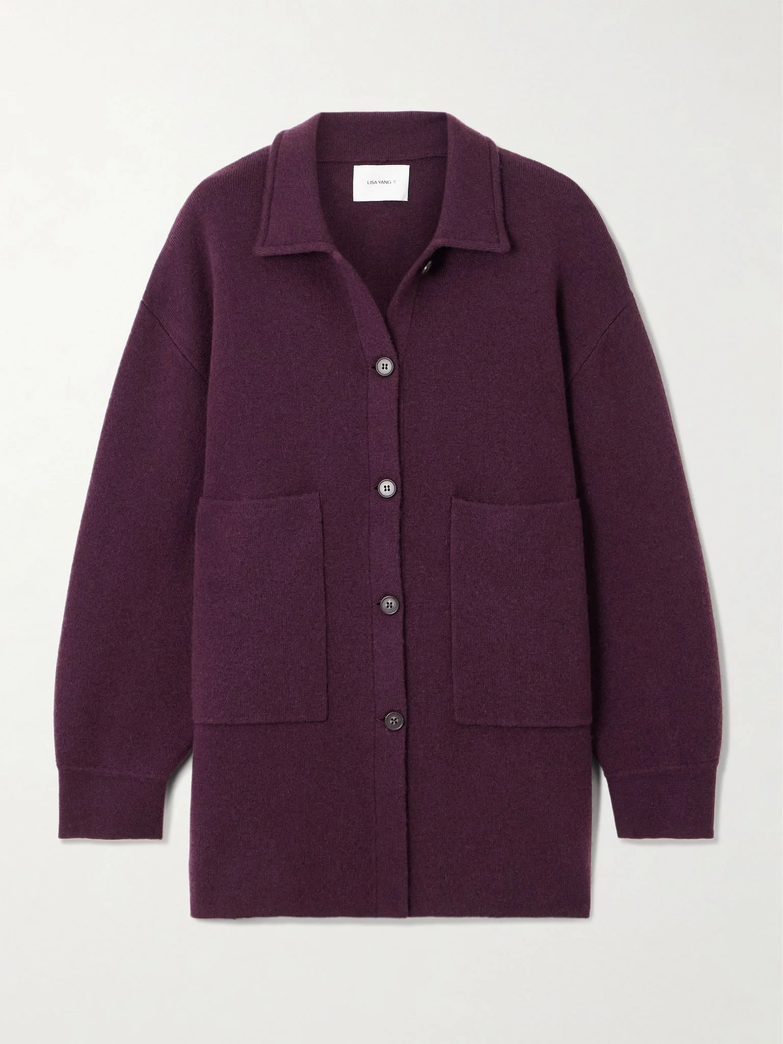 Julianne cashmere cardigan Claret - 1