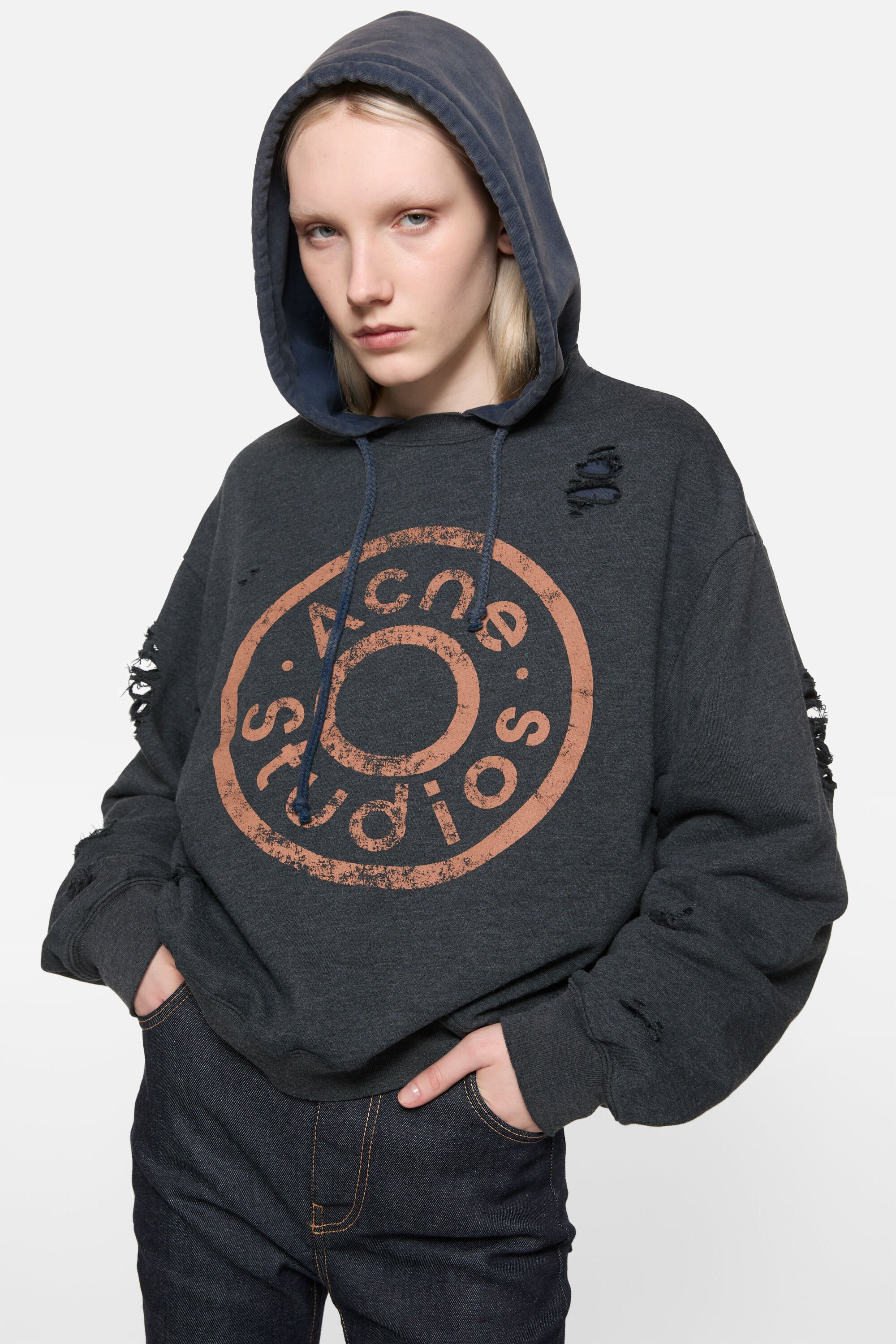 Sweater printed logo - Black melange - 4