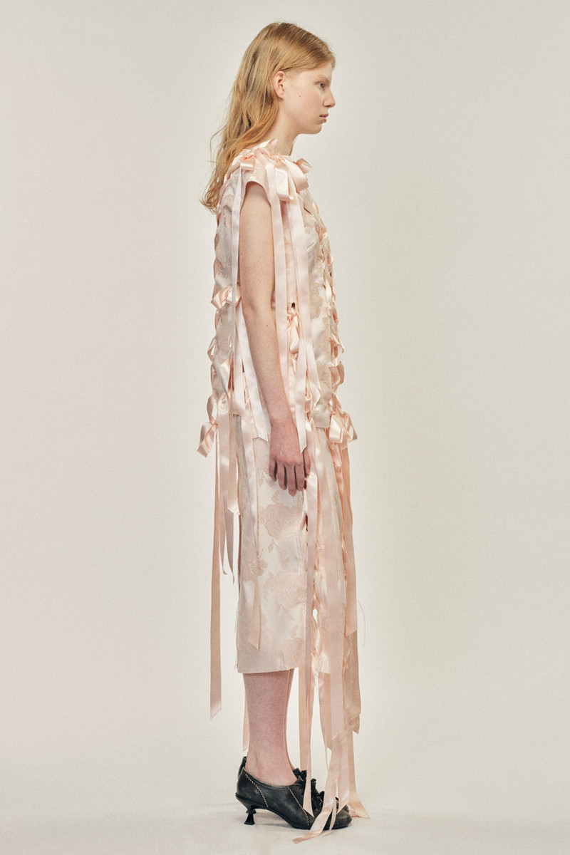 Simone Rocha Unraveling Ribbon Brocade Top outlook