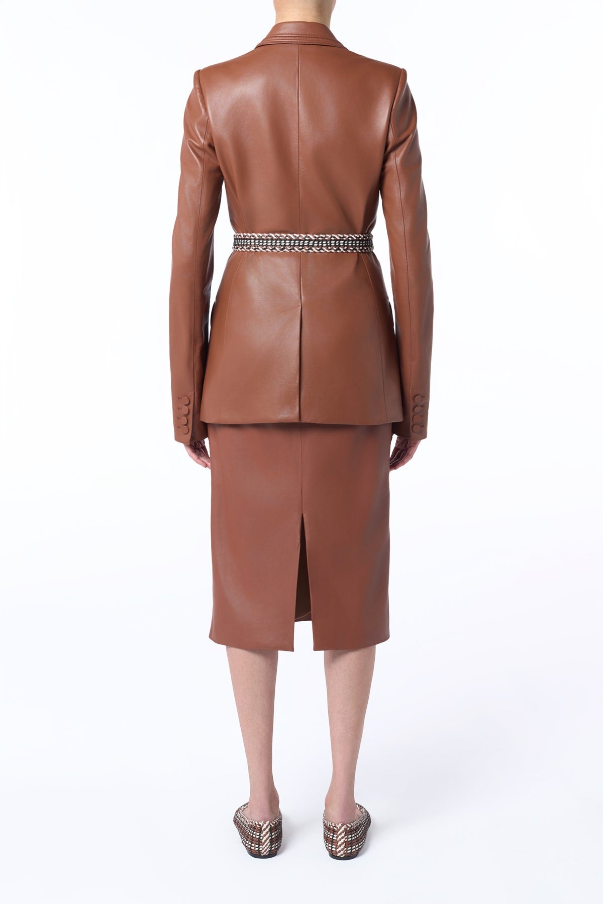 Isara Blazer in Cognac Nappa Leather - 5