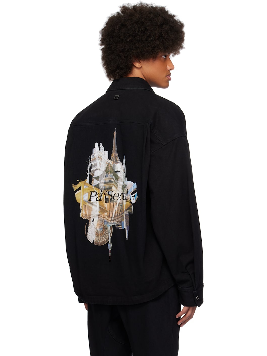 Black Pocket Detail Denim Shirt - 3