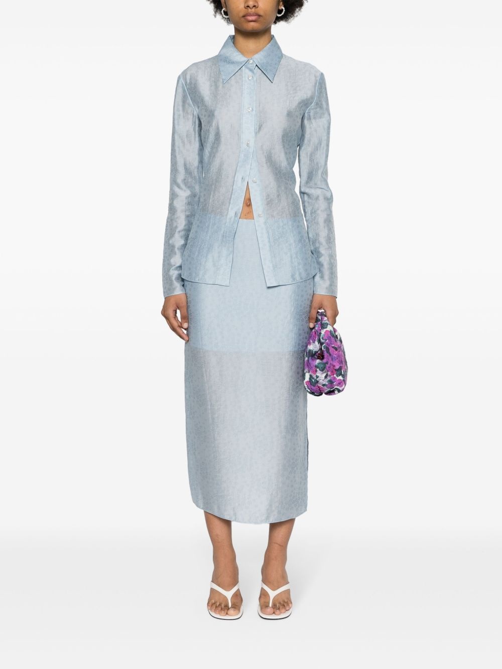 Graziela floral-embroidered skirt - 2