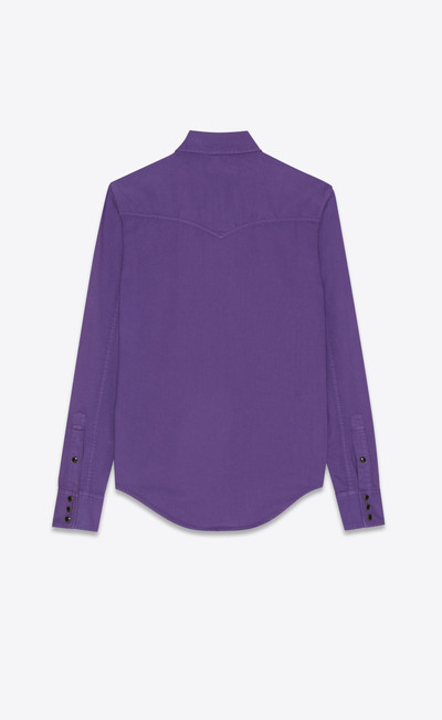 SAINT LAURENT western shirt in authentic purple denim outlook