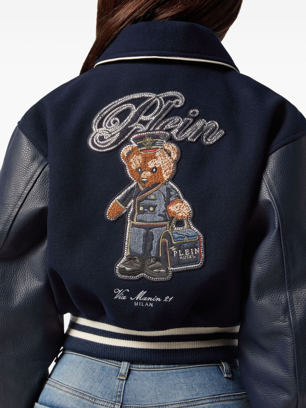 logo-patch bomber jacket - 4