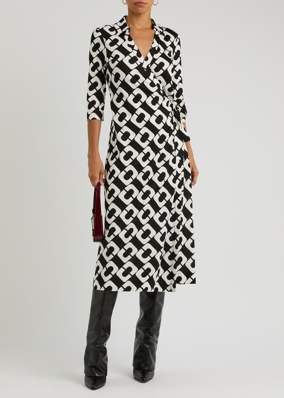 Diane Von Furstenberg Abigail Printed Silk Midi Wrap Dress - 4