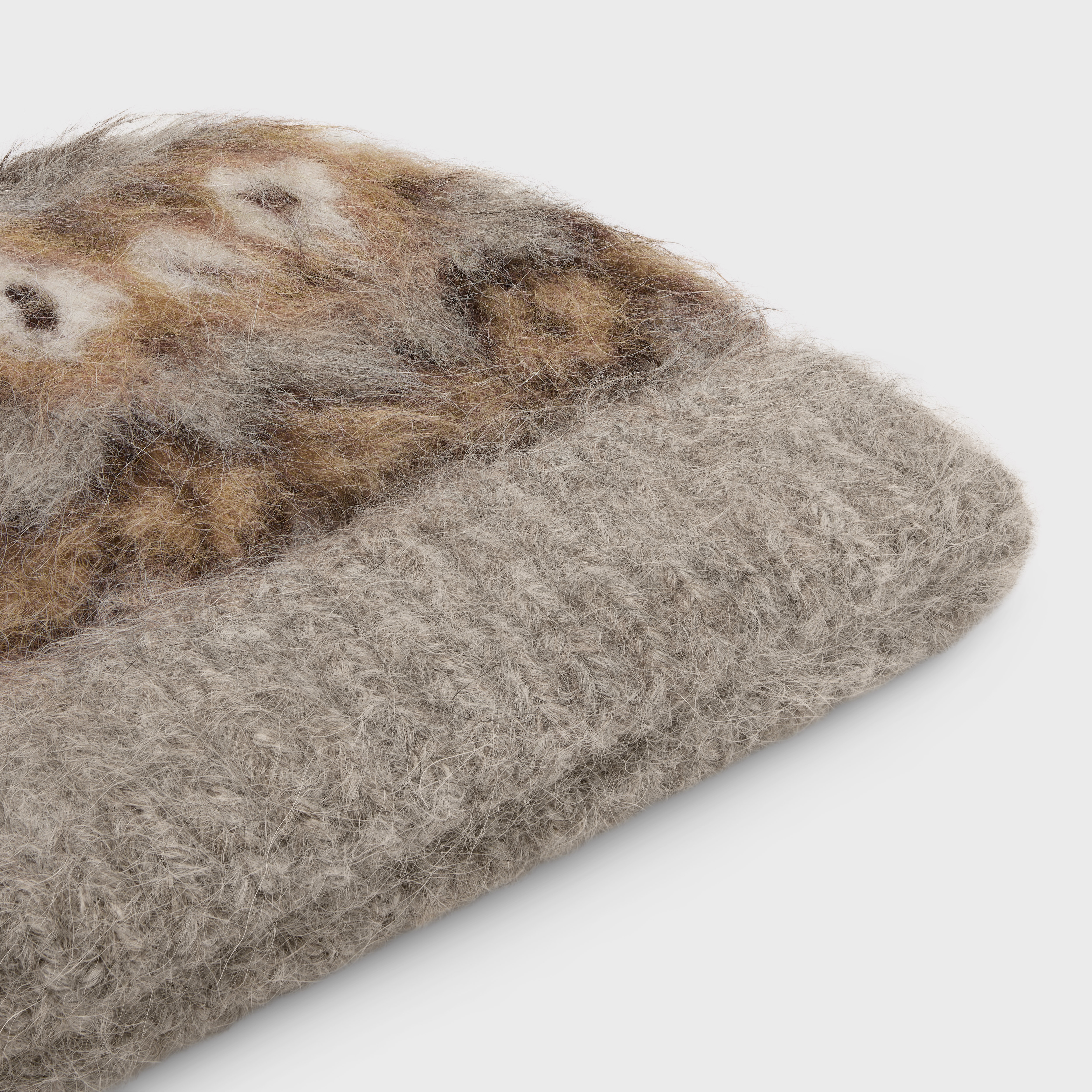 beanie in brushed fair isle alpaca wool - 3