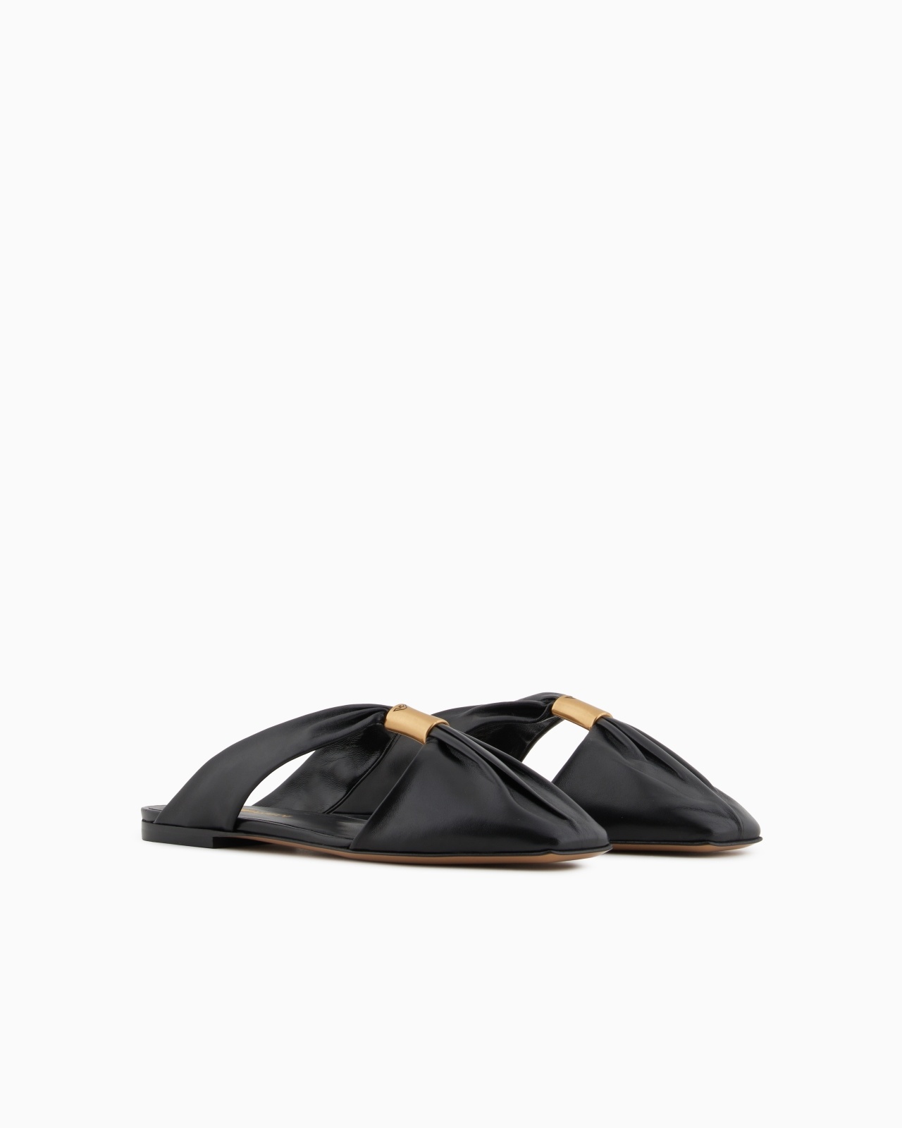 NAPPA-LEATHER MULES WITH METALLIC LOGO - 2