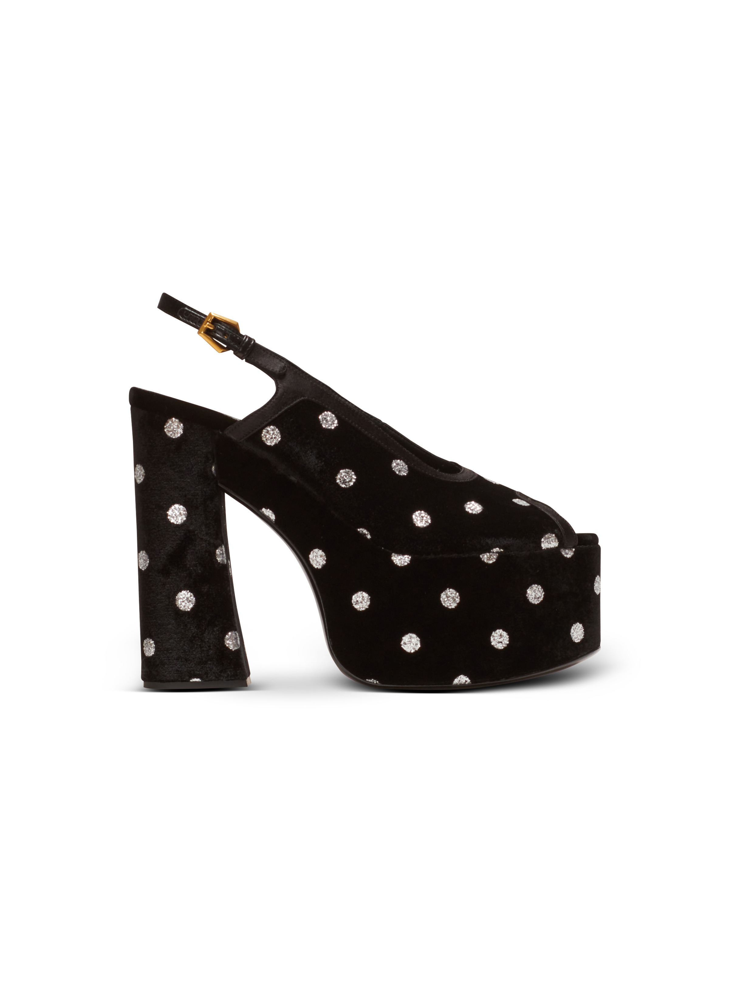 Cam sandals in velvet with polka dots - 1